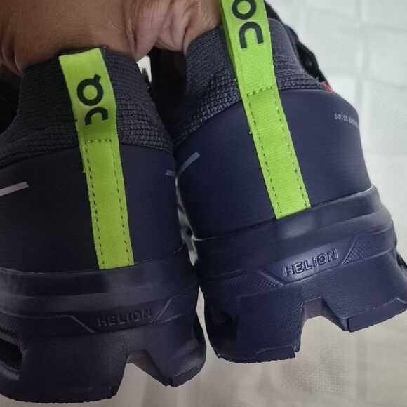 On Running Men's Dark Purple and Lime Athletic Shoes - Picture 9 of 16